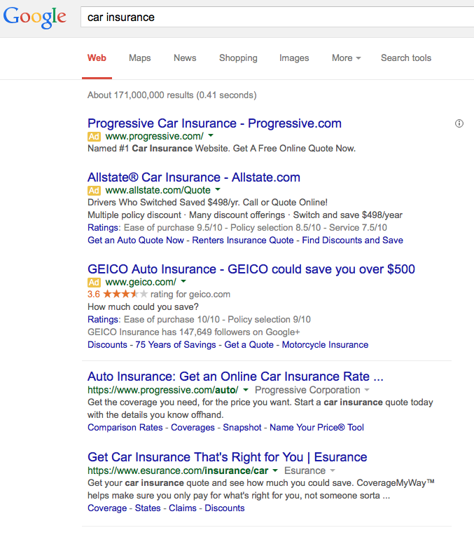 Car Insurance AdWords