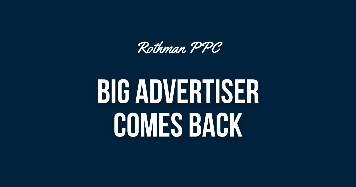 big advertiser comes back